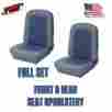 43-70226-2287-2946 Tmi Products Ford Mustang Front And Rear Seat Upholstery Blue Vinyl For 1966 By Usa