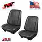 43-82200-2295 Tmi Products 1970 Chevelle Coupe Front Bucket Seat Upholstery Black Vinyl In Stock By