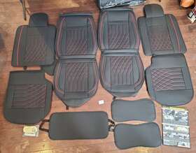 Aierxuan 733424360473 5pcs Car Seat Cushion Covers Full Set Waterproof Leather Universal Fit