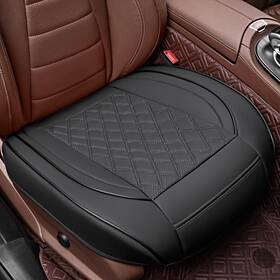 Aolygen Dbzyt-001 Faux Leather Front Car Seat Covers Bottom Cushion Protector Black Universal Fit