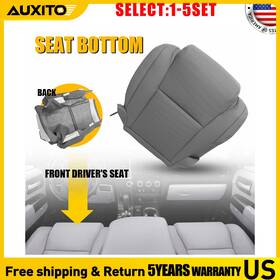 Zyp-tundra-07-13g Auxito 2007-2013 Fit Toyota Tundra And Sequoia Driver Bottom Leather Seat Cover Gray 1-5x