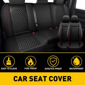 Zyt-ram-09-22-br Auxito Black Red For Dodge Ram 1500 2500 3500 2009-2022 Leather Car Seat Cover Full