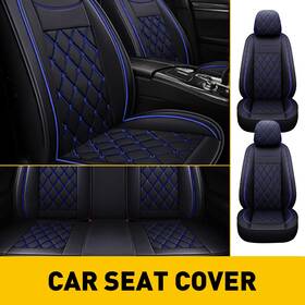 Zyt-sld-07-22-bb Auxito Black Blue Leather Seat Car Cover For Chevy Silverado Gmc Sierra 1500 2007-2022