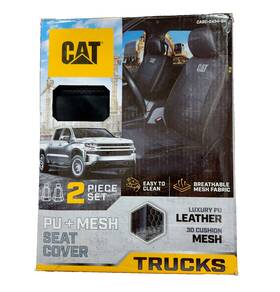 Casc-2434 Bdk Cat 2-piece Universal Fit Flex Hybrid Luxury Mesh Car Front Seat Cover Black