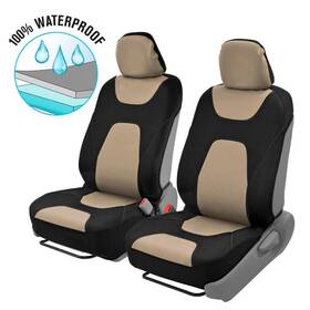Os-274-bg Bdk E Motor Trend 3 Layer Waterproof Car Seat Covers Auto Protection Black/beige Set