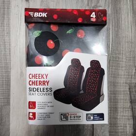Bdk Sc-550 Eb3 Sideless Car Seat Covers Set Cherry 4 Pc Front Interior With Headrest Truck
