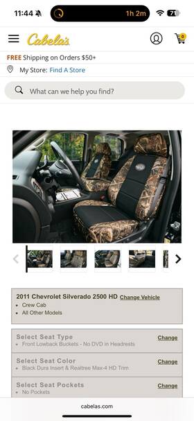 100230985 Cabelas Cabela S Northern Flight Seat Covers 2011 Silverado 2500hd Used 2 Weeks