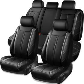 B0bgbbqx5t  Car Pass 5 Seats Carbon Fiber Luxury Leather Seat Covers Full Set Waterproof Du