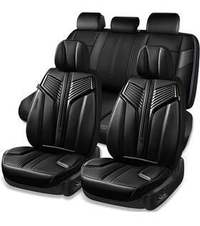 Sj012-bk1qb5 Car Pass Seat Covers Full Set Fits Most Sedans Suv Pickup Trucks