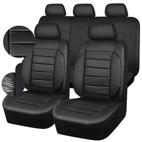 Zt-0010pu-bk1l5 Car Pass Set 5 Universal Luxury Seat Covers All Season Fit For Suv Sedan Van