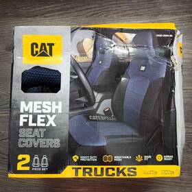 Casc-2284-bl Cat Meshflex Front Seat Covers Set Blue And Black 4pc 2