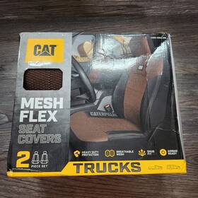 Casc-2284-bw Cat Meshflex Front Seat Covers Set Hazel Brown And Black 4pc 2