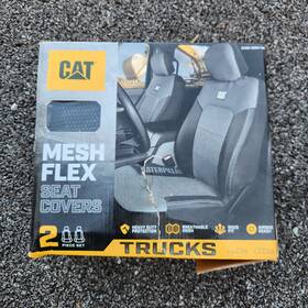 Casc-2284-gr Cat Meshflex Front Seat Covers Set Black And Gray 4pc 2
