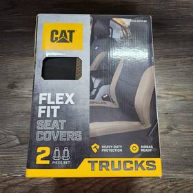 Casc2274 Cat Flexfit Brown Automotive Seat Covers For Cars Trucks And Suvs Set Of 2