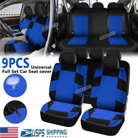 Cicmod 810032301606 9pcs Front Rear Car Seat Covers Full Set Cushion Protector 5-seat Auto Universal