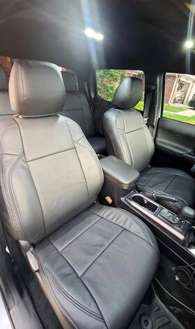 Nl-eatob2123bk Clazzio Nappa Leather Black Seat Covers For 2020-2023 Toyota Tacoma Double Cab