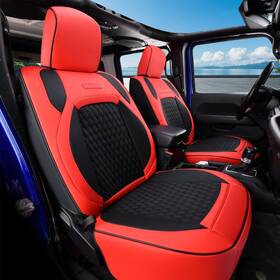 Coverado 768904080428 Seat Covers For Jeep Wrangler Waterproof Leather Car Full