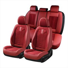 Coverado 768904997832 Car Seat Covers Full Set Red For Cars 5 Seats Breathable