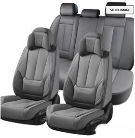 Scu003-h Coverado Nappa Leather Seat Covers With Head Pillow Full Set-gray Fit Most Cars