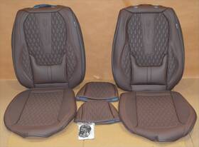Scuf21 Coverado Nappa Leather Front Seat Covers Universal Fit For Most Cars Suvs-brown