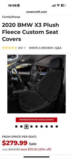 Gtcfdz999-lf1 Covercraft Comfysheep Plush Drivers Seat Cover Bmw X3 2018-2021 Some 2022-2024