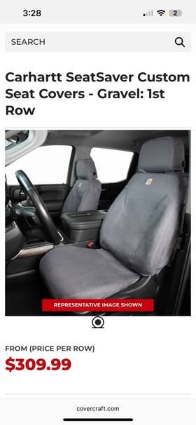 Ssc2427cobk Covercraft Carhart Seat Covers Toyota Tacoma 24-26 Cover Craft Front And Passengerseat Grey
