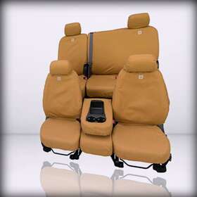 Ssc2517cabn Covercraft For Carhartt Seatsaver Front Row Custo Duck Weave Brown