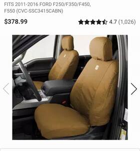Covercraft Ssc3415cabn Carhartt Seatsaver Custom Seat Covers 2011-2016 Ford F250/f350/f450