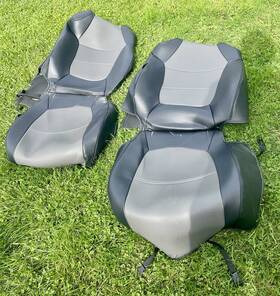 Coverking 715928643382 Front Seat Covers For Toyota Rav4 2019-2025 Leatherette Gray/black