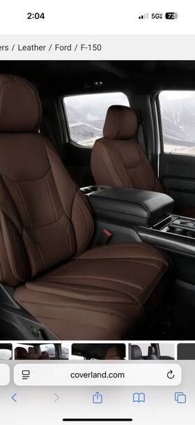 F10-db Coverland Dark Brown F150 Seat Covers 2012 - 2014 Crew Cab See Description