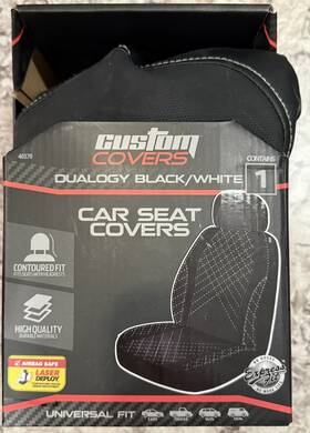 40370 Custom Accessories 1 Piece Low Back Dualogy Universal Fit Black Seat Cover