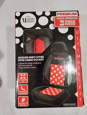 008673 Disney Front Car Seat Cover Minnie Mouse 3 Piece Design