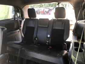 220.ch8414 Dodge 2011-2015 Caravan 3rd Third Row Rear Back Seat Bench Black Leather Cloth 5
