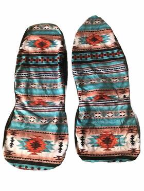 19fv54-1 Dreaweet Southwest Navajo Bucket Seat Covers Multi Color Aztec Western Pair Cover
