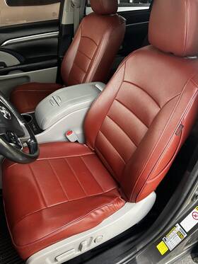 Ekr Ft9151 Full Set Toyota Highlander Seat Covers 2014-2019 Custom-fit Leather - Wine
