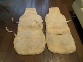 Eurow 096481915520 Pair 2 Genuine Australian Ultra-dense Real Sheepskin Sideless Seat Covers