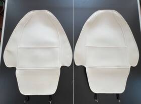 Evandcar 975613250132 Tesla Model 3/y White Vegan Leather Seat Back Kick Protectors Set/2