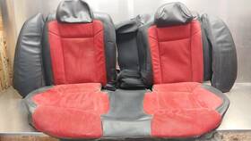 5xz53lr5ab Factory/oem 2015-2023 Dodge Charger Black Ruby Red Leather Suede Rear Seat Cover Set