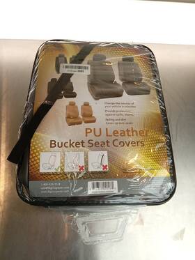 Fh Group 196342041587 All-purpose Built-in Seat Belt Pu Leather 1st Row Gray Covers