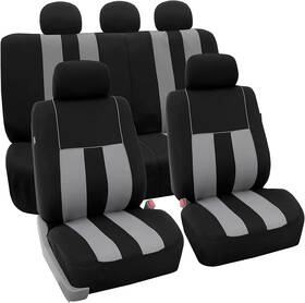 Fh Group Fb036gray115 Striking Striped Car Seat Covers Universal Fit Low Back And Front Gray