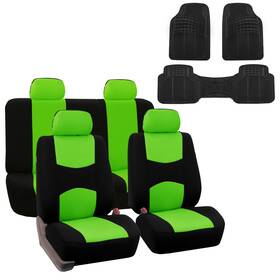 Fb050114green-f11306black Fh Group Flat Cloth Car Seat Covers For Truck Suv Van Universal Fit - Green Fb050114green-f11306black Fh Group Flat Cloth Car Seat Covers For Truck Suv Van Universal Fit - Green