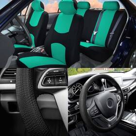 Fb050114mint-f3001black Fh Group Full Cover Set Bucket Covers Solid Bench Mint With Black Silicone Steering
