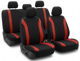Fh Group Fb054102red-woo Automoti Cosmopolitan Universal Fit Cloth Car Seat Covers Set Red/black