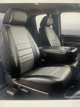 Sl68-31 Fia Sl68-31gray Leatherlite Front 40/20/40 Split Seat Cover Gray/black Lbbk18