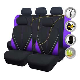 Fb-055-09 Flying Banner Universal Car Seat Covers Set For Tracks Auto Suv Black Purple Men Women Sporty