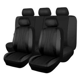 Fb-063-01 Flying Banner Universal Car Seat Covers Pu Leather Mesh Rear Split 40/60 50/50