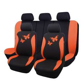 Fb-077-14 Flying Banner Car Seat Covers Full Set Rear Split Black Butterfly For Men Women