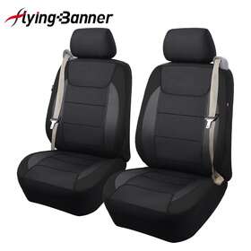 Fb-083-01 Flying Banner Universal 2 Front Car Seat Covers Carbon Fiber Black Fit Seatbelt Men For Tracks