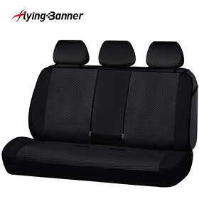 Fb-090-01 Flying Banner Universal Neoprene Car Seat Rear Covers For Tracks Auto Black Cup Holders