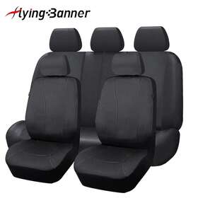 Fb-093-01 Flying Banner Universal Car Seat Covers Full Set Pu Leather Rear Split Black Suv
